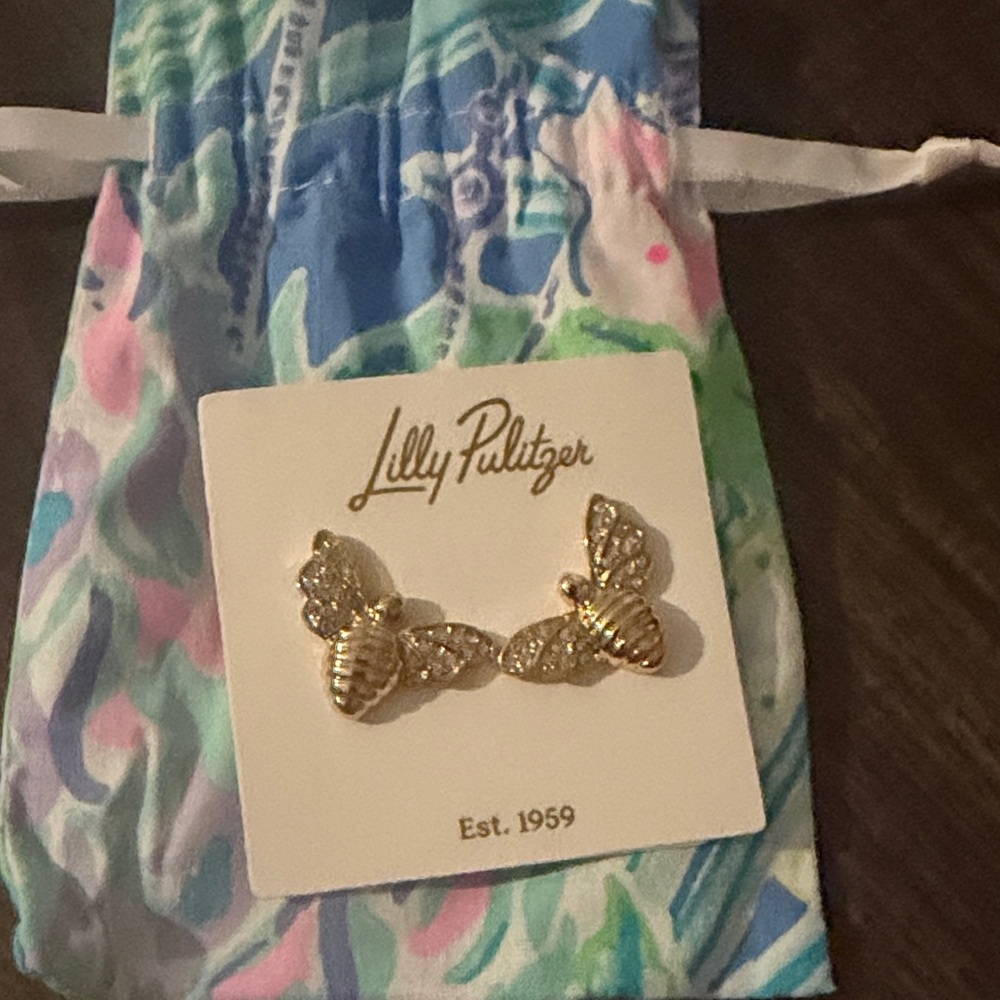 Lilly Pulitzer Gold and Silver Bee Earrings